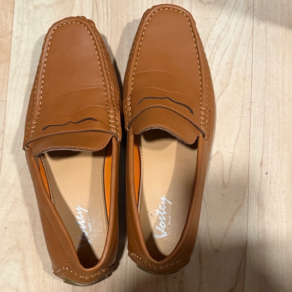 Vostey Men's Brown Slip-On Loafers